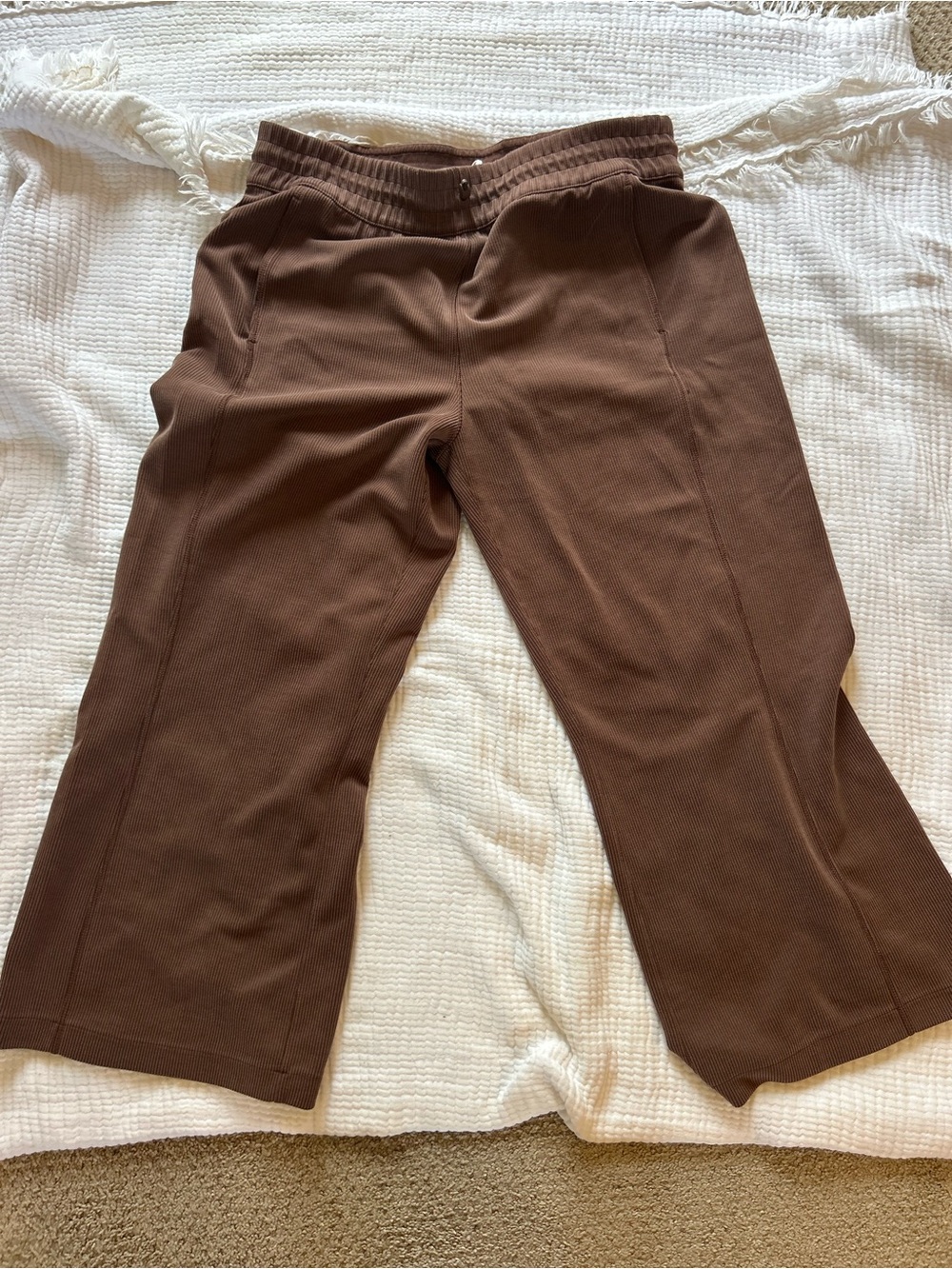 lululemon athletica Chocolate Brown Wide-Leg Crop Pants